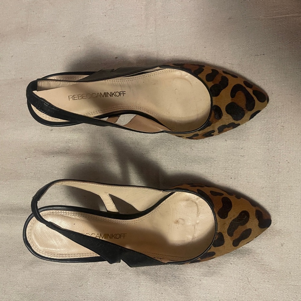 Rebecca Minkoff Leopard Print Slingback Heels
